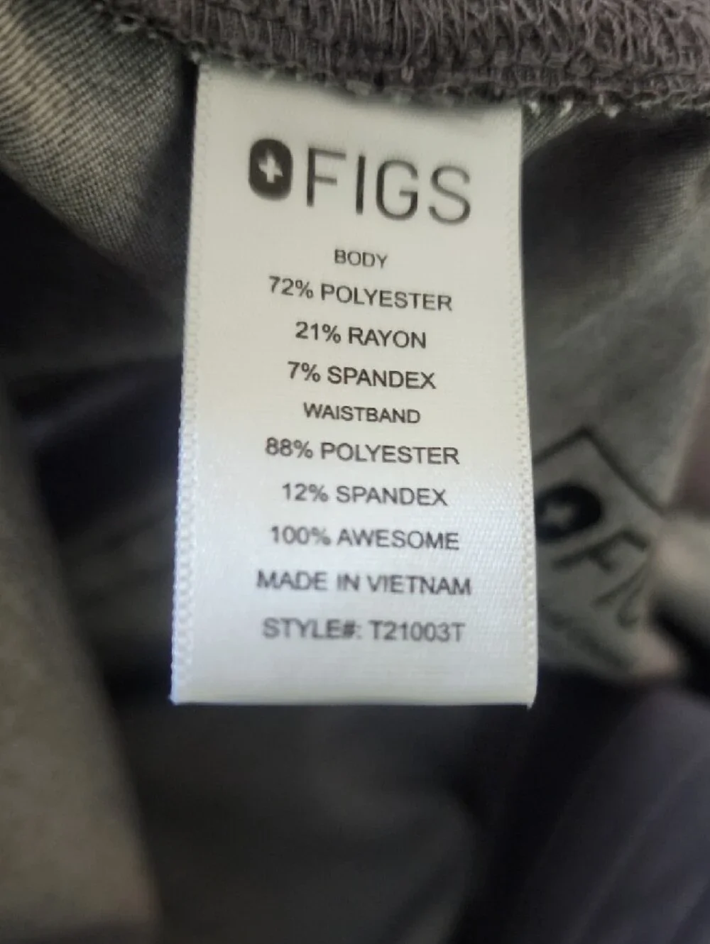 Figs MEN Grey Scrub Pants with Teal Drawstring XLT